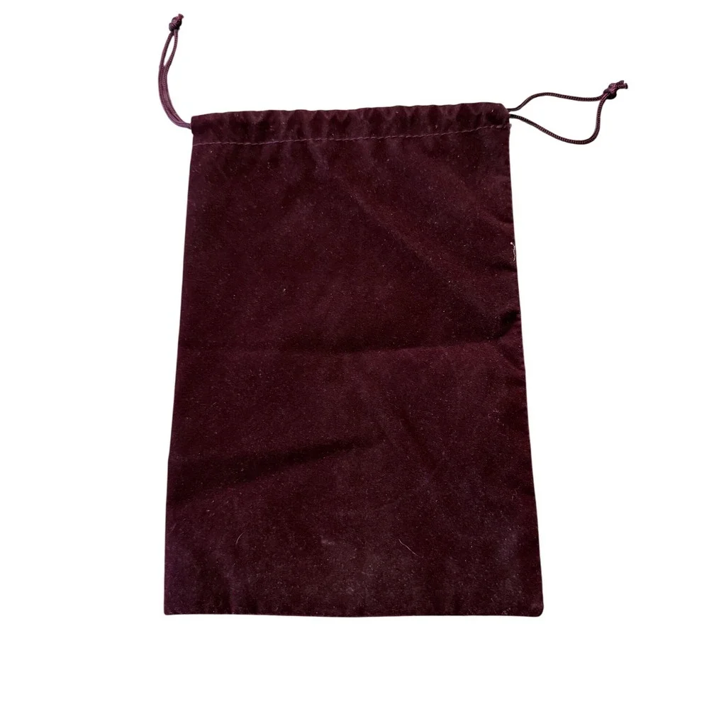 Lamson USA Burgundy Velvet Drawstring Pouch Reel Bag Small Storage 3j2